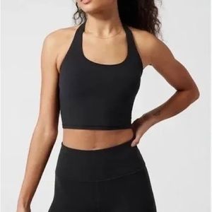 Athleta Halter Black Crop bra / top